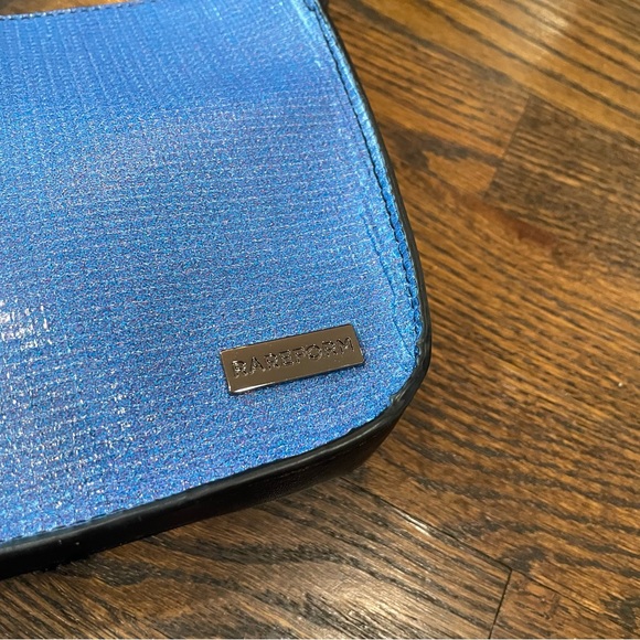 RAREFORM Rae Crossbody Bag Blue Repurposed Recycled Billboard & Vegan Leather - Picture 4 of 9